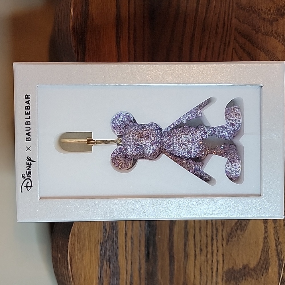 Baublebar Disney Mickey Mouse Light Purple Rhinestone Heavy Purse Bag FOB Charm